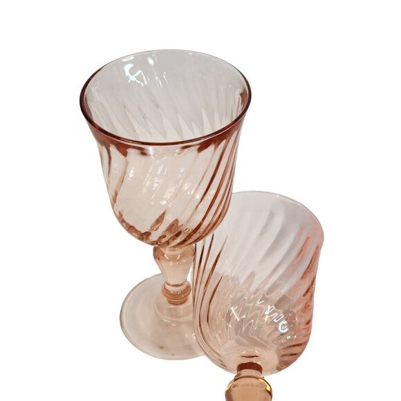 Vintage Luminarc in Verriere D'Arques France  Rosaline Pink Swirl 1970's - Picture 6 of 12